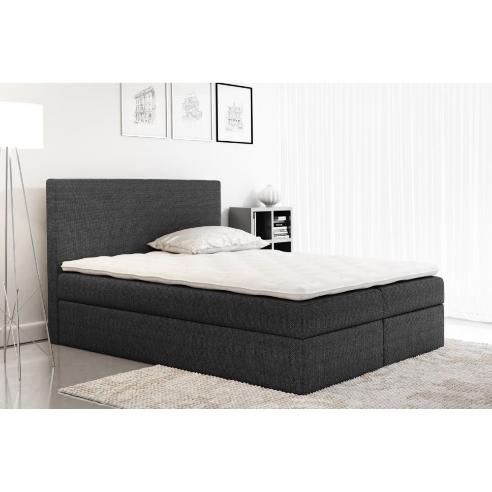 Επενδυμένο κρεβάτι Basic-Gkri Skouro-140 x 200 140x211x123