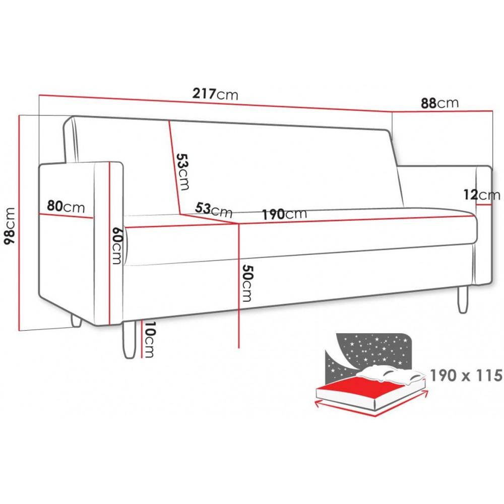 Καναπές - κρεβάτι Melisa τριθέσιος-Sapio milo