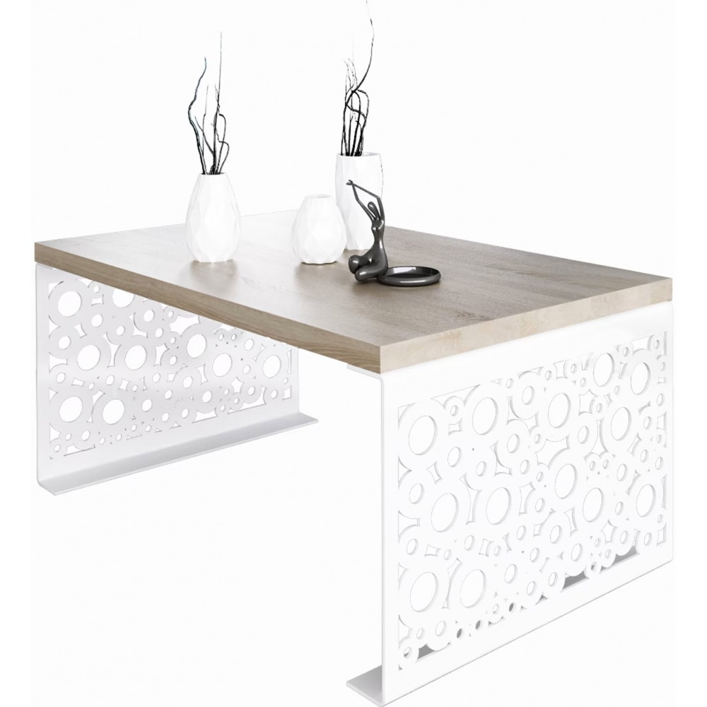 Τραπεζάκι σαλονιού Reyna - Leuko - Sonoma 100x60x45