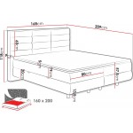 Επενδυμένο κρεβάτι Symphony-Anthraki-160 x 200