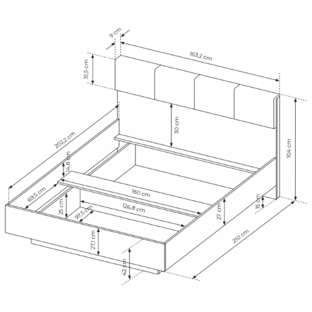 Κρεβάτι Tally-Χωρίς μηχανισμό ανύψωσης