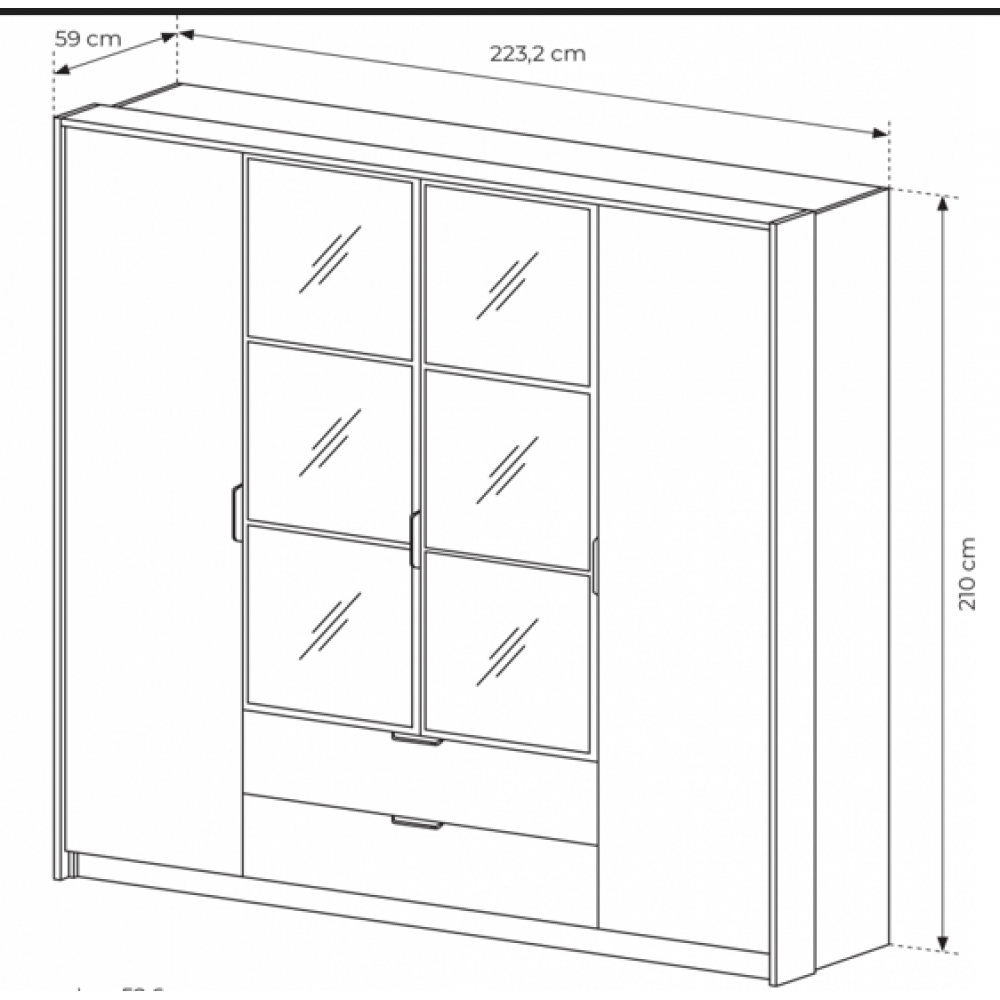 Ντουλάπα Milton τετράφυλλη