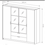 Ντουλάπα Milton τετράφυλλη