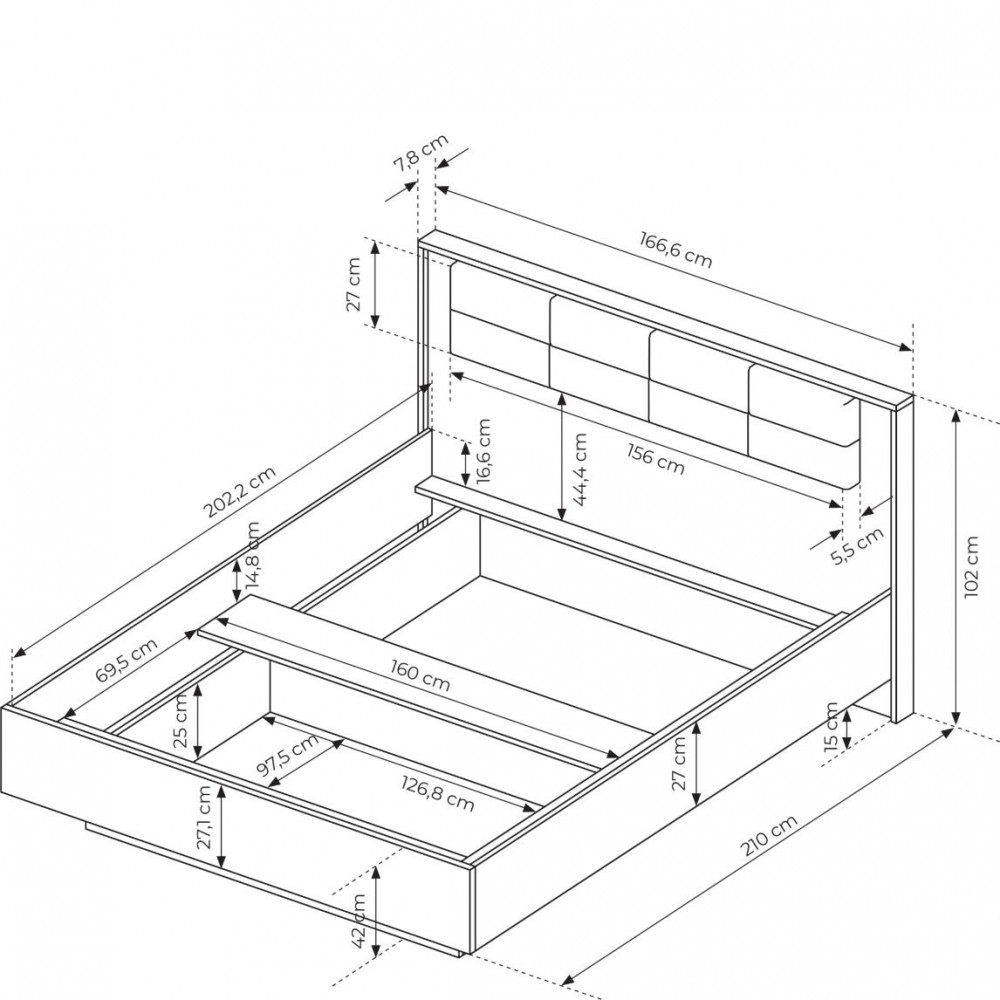 Κρεβάτι Milton-Χωρίς μηχανισμό ανύψωσης
