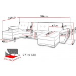 Γωνιακός καναπές Enzo U-Petrol