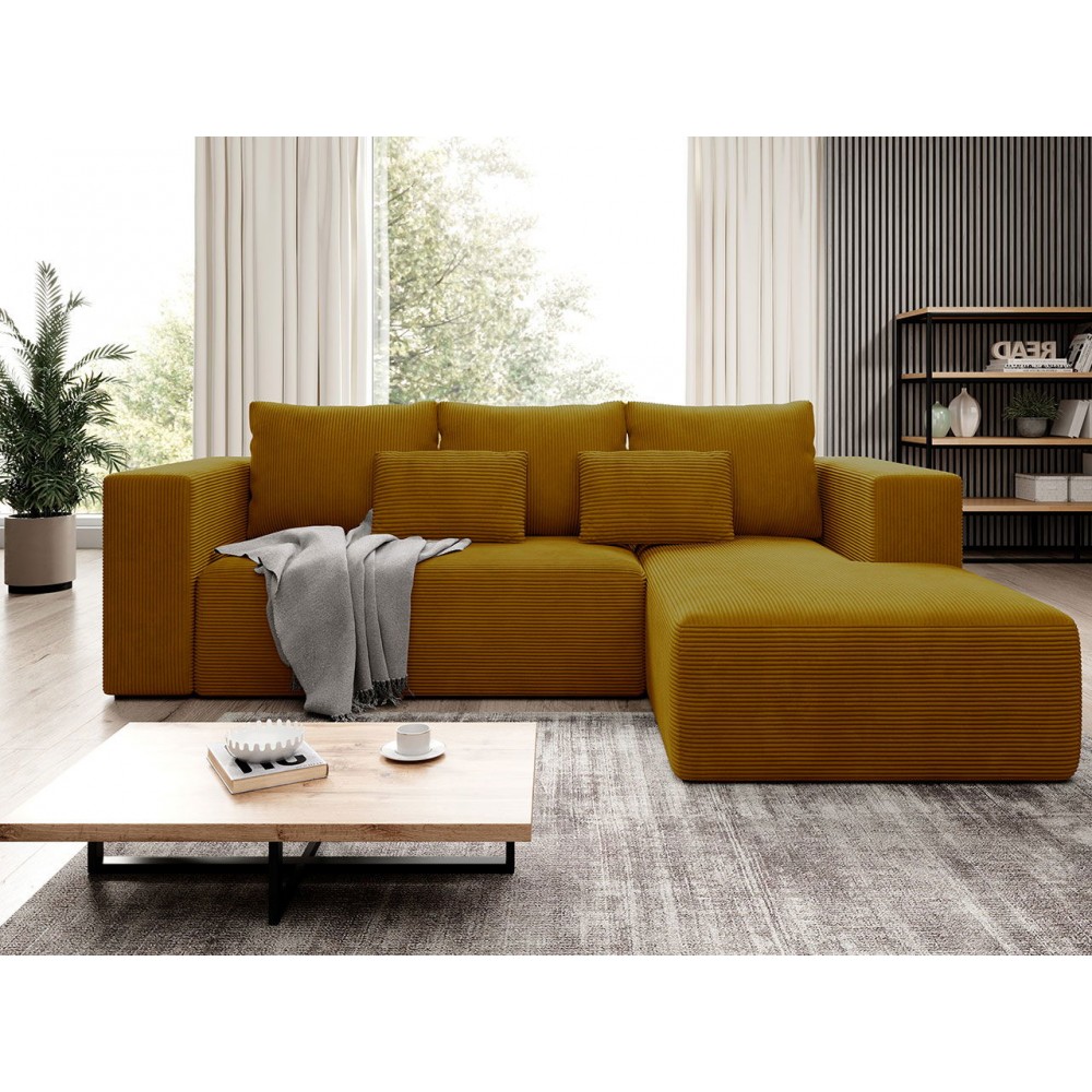Γωνιακός καναπές Stripes-Δεξιά-Moustardi