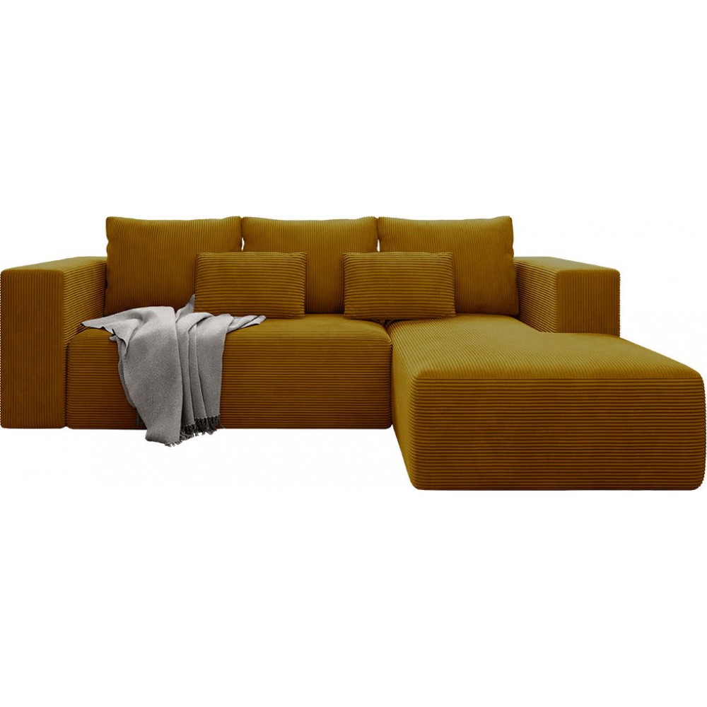 Γωνιακός καναπές Stripes-Δεξιά-Moustardi