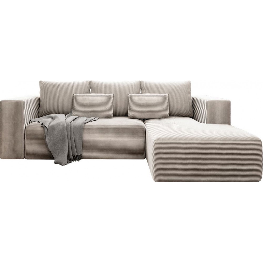 Γωνιακός καναπές Stripes-Δεξιά-Ekrou