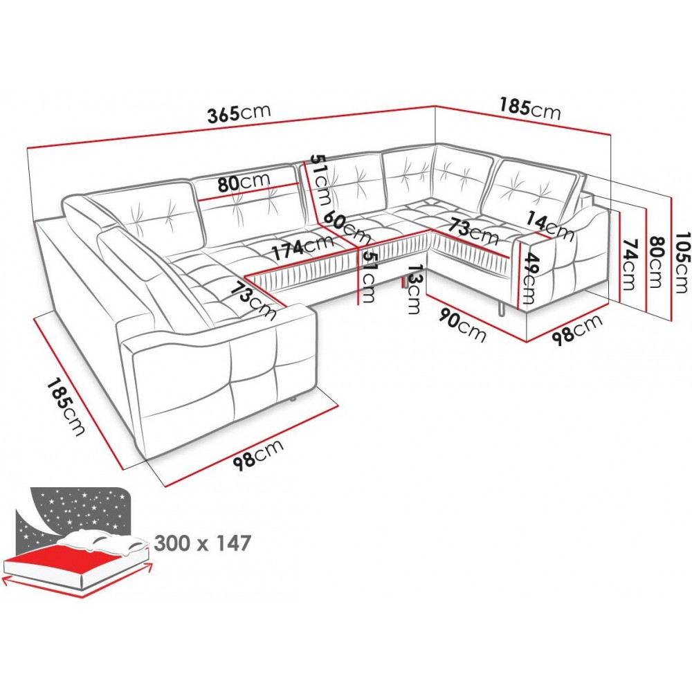 Γωνιακός καναπές Akita U-Prasino