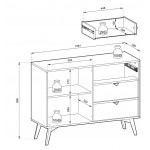 Μπουφές Ernest 1D3S-Menta