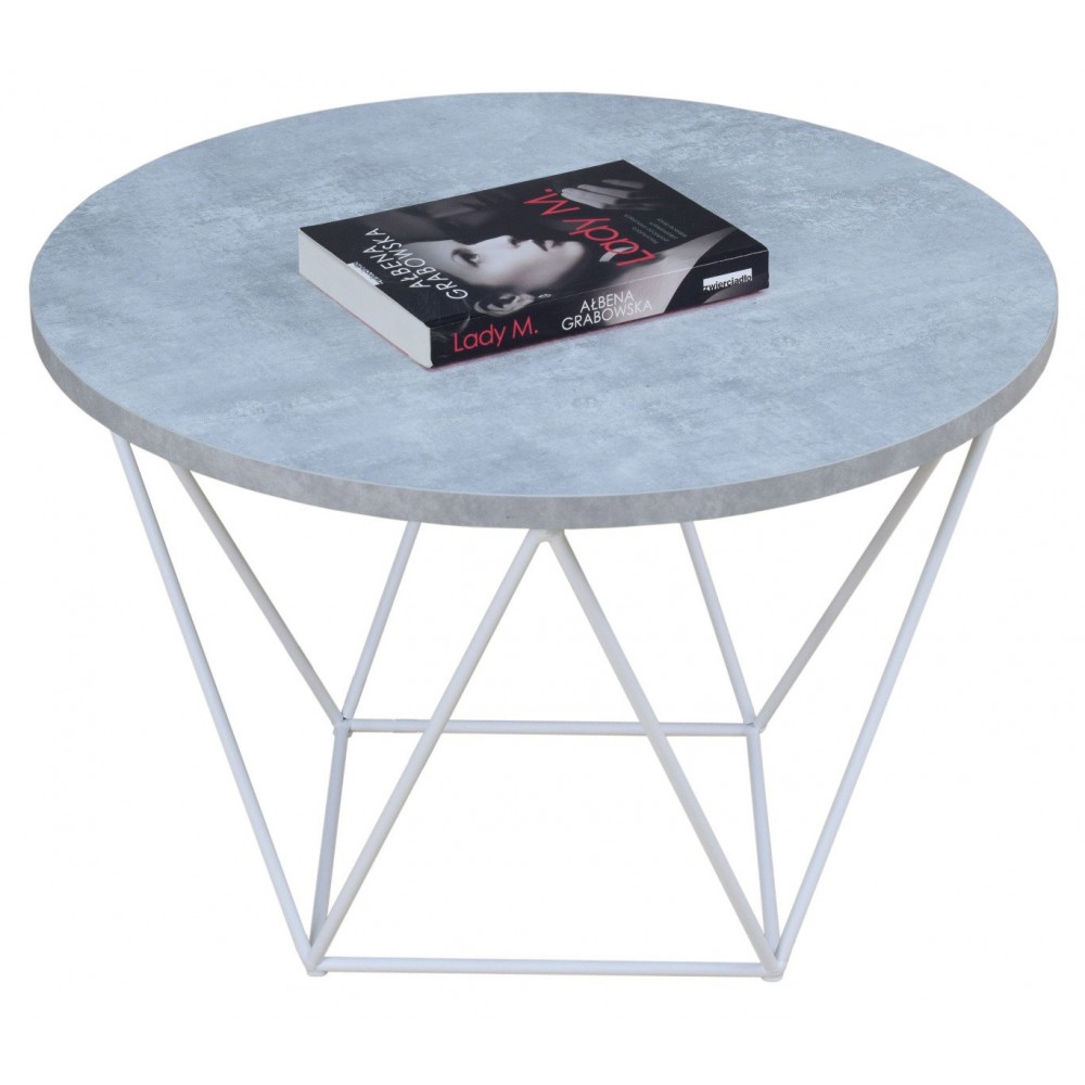 Τραπεζάκι σαλονιού Sofy round-Leuko-Gkri 55x55x37