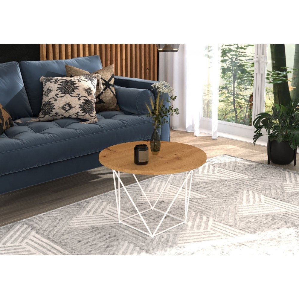 Τραπεζάκι σαλονιού Sofy round-Leuko-Artisan 55x55x37
