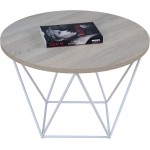 Τραπεζάκι σαλονιού Sofy round-Leuko Fusiko 55x55x37