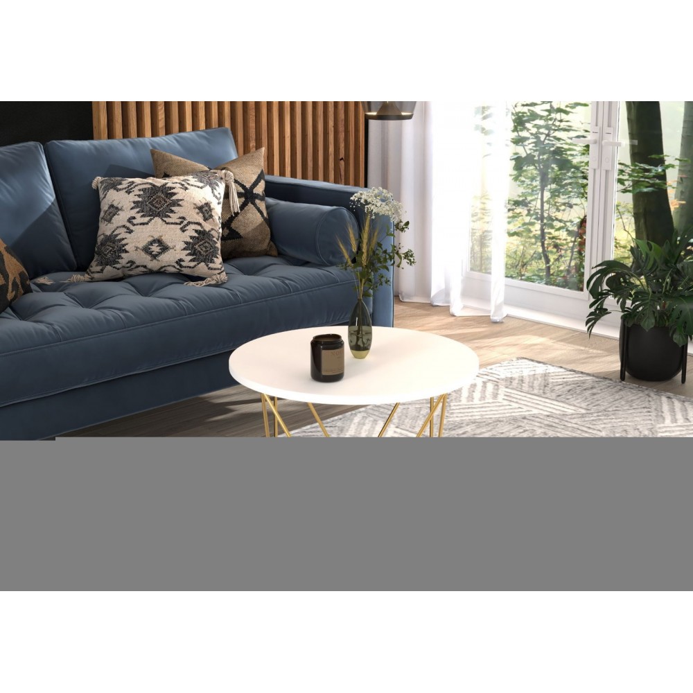 Τραπεζάκι σαλονιού Sofy round-Leuko-Xriso 55x55x37