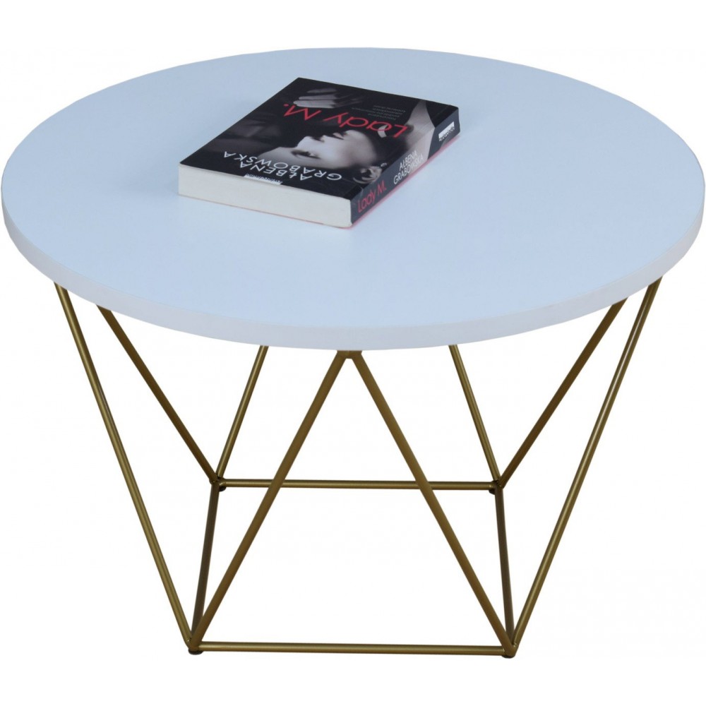 Τραπεζάκι σαλονιού Sofy round-Leuko-Xriso 55x55x37