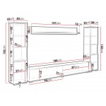Σύνθετο σαλονιού Paris Xl-Λευκό Γυαλιστερό - Ανθρακί