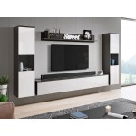 Σύνθετο σαλονιού Paris Xl-Λευκό Γυαλιστερό - Ανθρακί