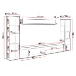 Σύνθετο σαλονιού Paris Xl-Λευκό Γυαλιστερό - Ανθρακί