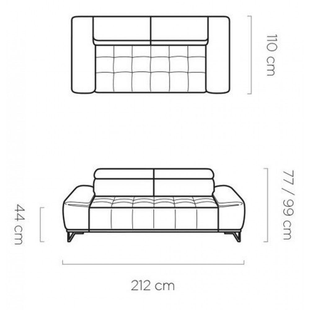Καναπές Priscilla τριθέσιος-Mporntw