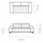 Καναπές Priscilla τριθέσιος-Mporntw