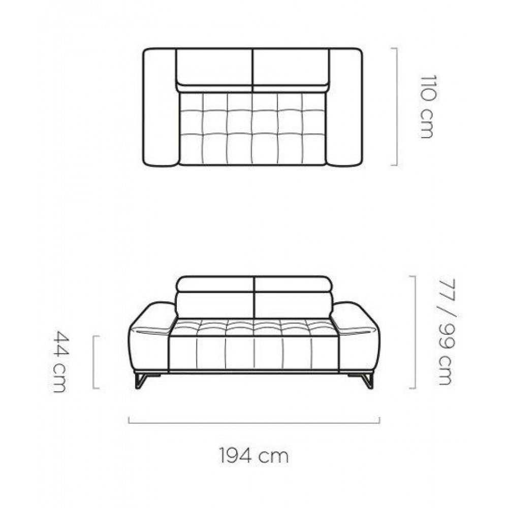 Καναπές Priscilla διθέσιος-Mporntw