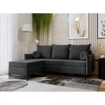 Γωνιακός καναπές Leon L-Gkri Skouro-Αριστερή