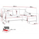 Γωνιακός καναπές Leon L-Gkri Skouro-Δεξιά