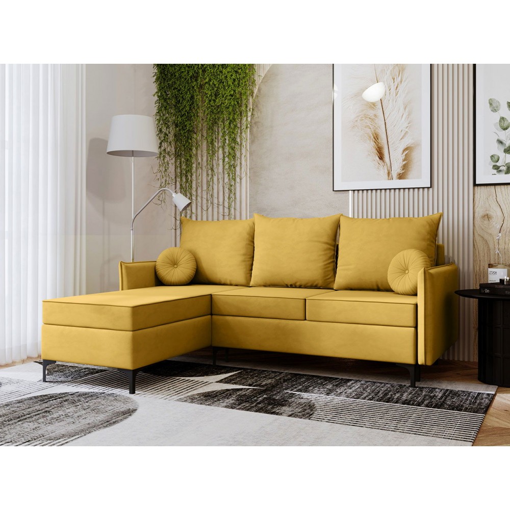 Γωνιακός καναπές Leon L-Kitrino-Αριστερή