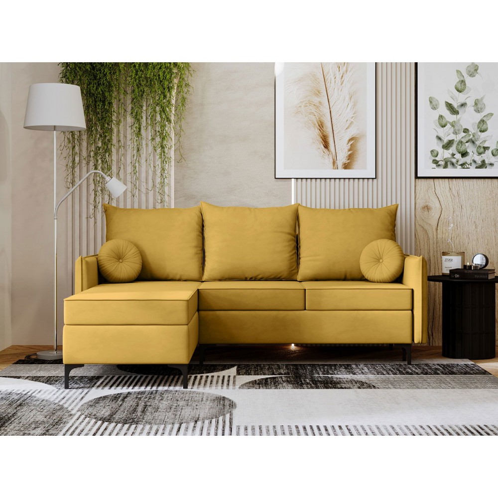 Γωνιακός καναπές Leon L-Kitrino-Αριστερή