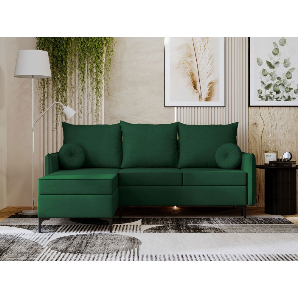 Γωνιακός καναπές Leon L-Prasino-Αριστερή