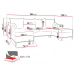 Γωνιακός καναπές Leon U-Gkri Skouro