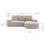 Γωνιακός καναπές Civil S 255x191x42