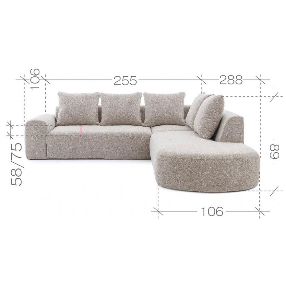 Γωνιακός καναπές Civil M-Δεξιά