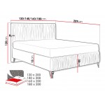 Επενδυμένο κρεβάτι Mars-Portokali-140 x 200