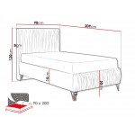 Επενδυμένο κρεβάτι Mars mini-Prasino-90 x 200