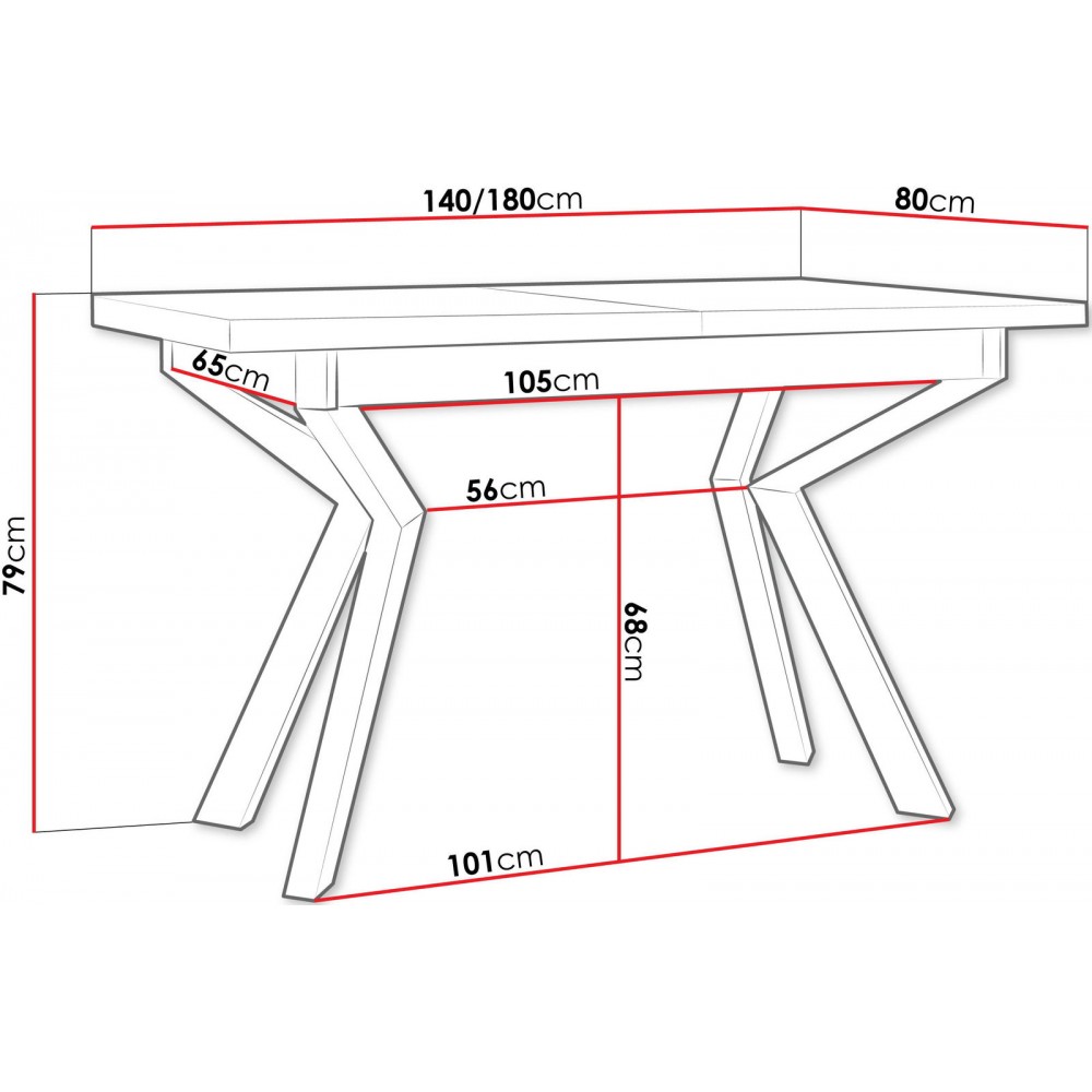 Επεκτεινόμενο τραπέζι Ikonic II-Leuko-Mauro