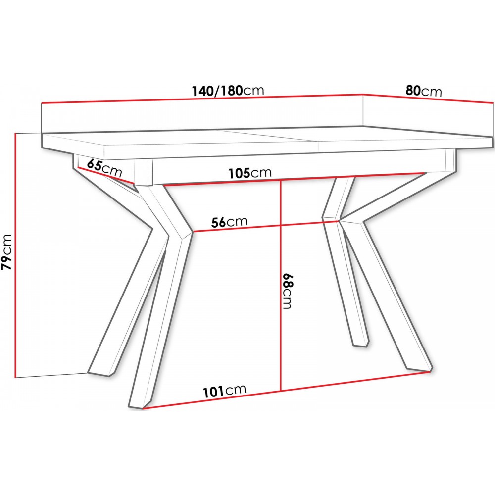 Επεκτεινόμενο τραπέζι Ikonic II 140x80x79