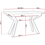 Επεκτεινόμενο τραπέζι Ikonic II 140x80x79
