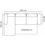 Γωνιακός καναπές Russell S 225x154x90
