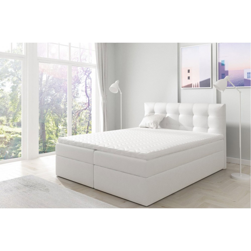 Επενδυμένο κρεβάτι Top 1-Leuko-160 x 200 164x208x103