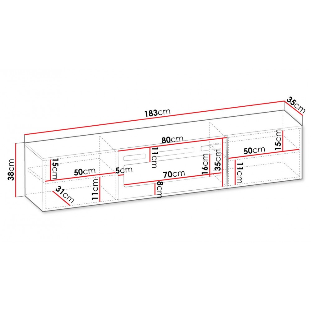 Έπιπλο τηλεόρασης Luxe-Leuko