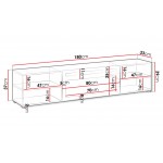 Έπιπλο τηλεόρασης Polo-Leuko-Μήκος: 180 εκ.
