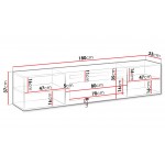Έπιπλο τηλεόρασης Polo-Mauro-Μήκος: 180 εκ.
