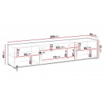 Έπιπλο τηλεόρασης Polo-Mauro-Μήκος: 200 εκ.