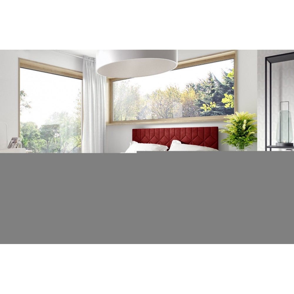 Επενδυμένο κρεβάτι Box 5-Kokkino-140 x 200 144x208x103