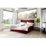 Επενδυμένο κρεβάτι Box 5-Kokkino-160 x 200 204x208x103