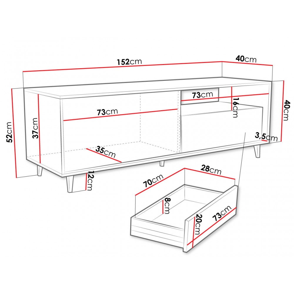 Έπιπλο τηλεόρασης Ferido 1K1SZ