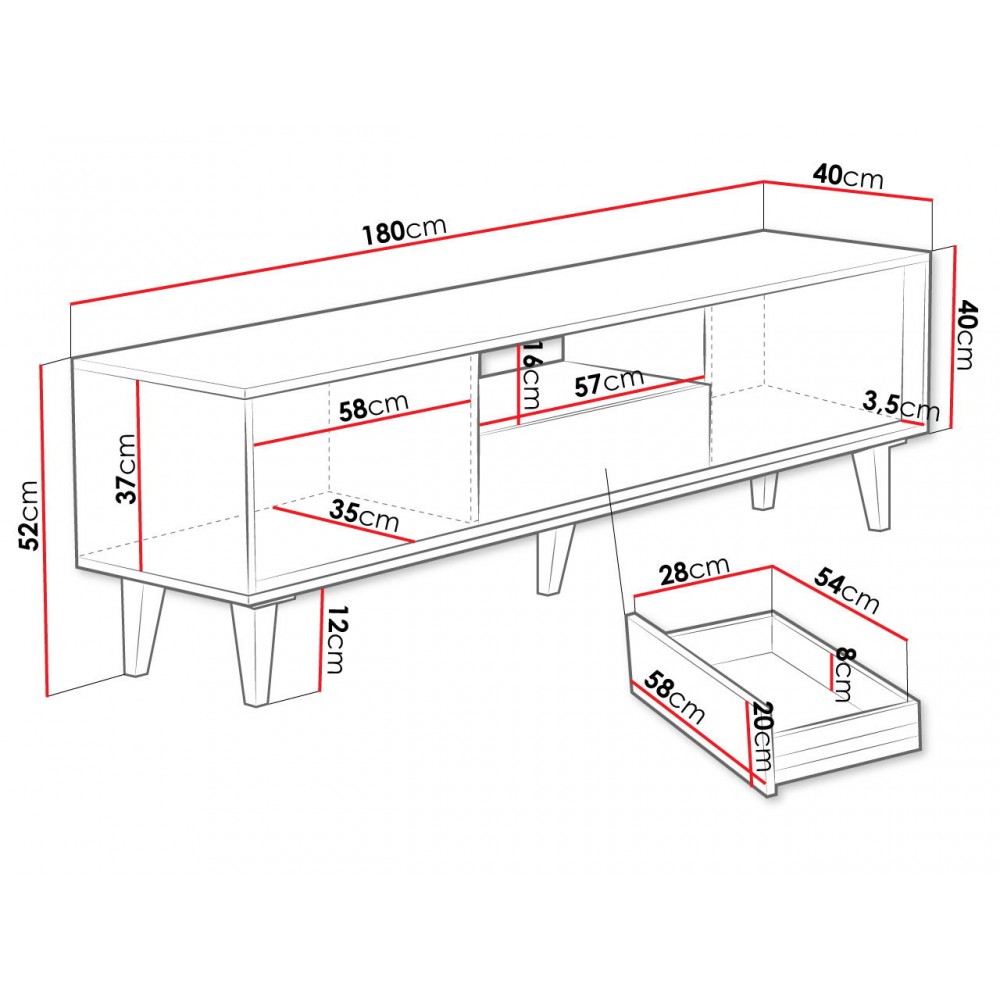 Έπιπλο τηλεόρασης Ferido 2K1SZ