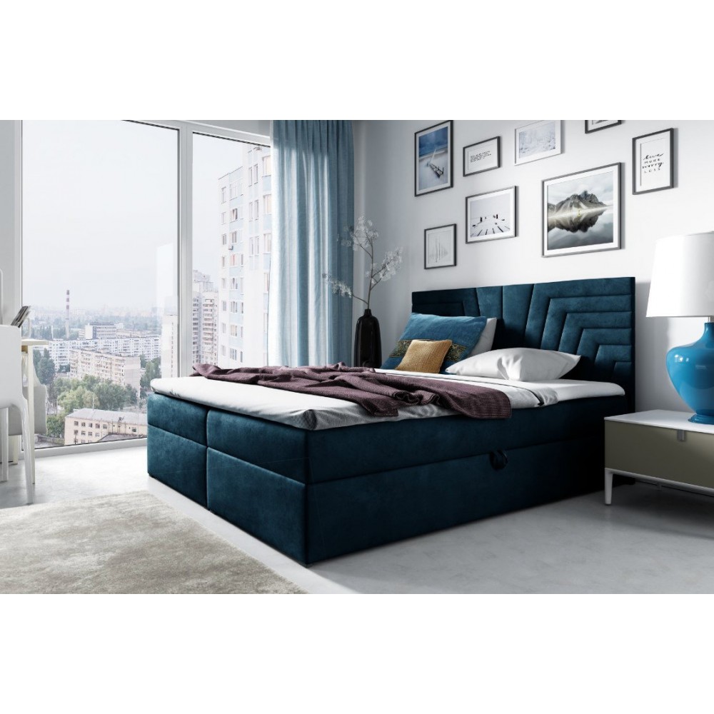 Επενδυμένο κρεβάτι Box 4-Mple-200 x 200 204x208x103