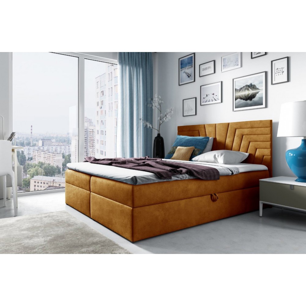 Επενδυμένο κρεβάτι Box 4-Portokali-180 x 200 184x208x103
